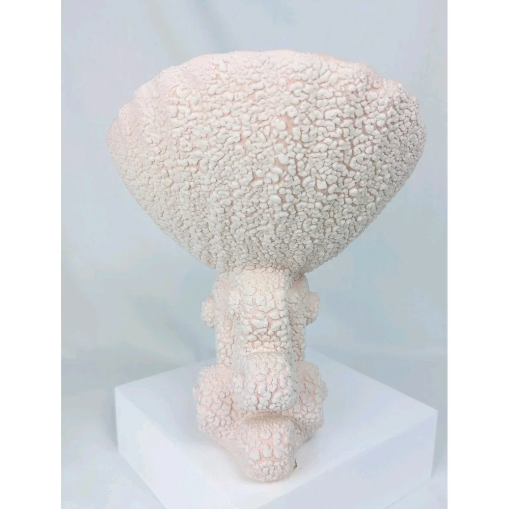 Vintage 1994 Royal Haeger Nautilus Pedestal Clam‎ Shell Pink Lava Glaze Dish New